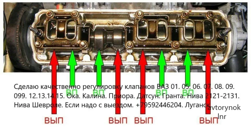 Регулировка клапанов ВАЗ всех моделей